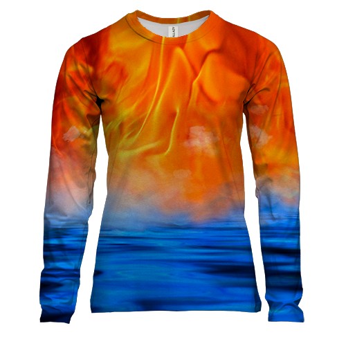 Жіночий 3D лонгслів Вода і полум