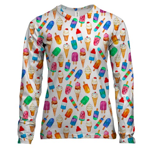 Женский 3D лонгслив с мороженым (2)