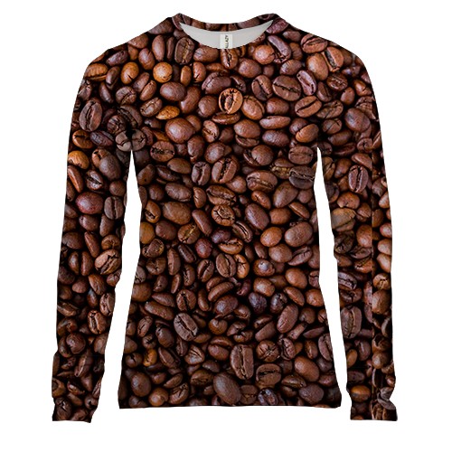 Женский 3D лонгслив Кофе