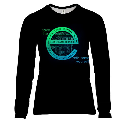 Женский 3D лонгслив Save the Earth