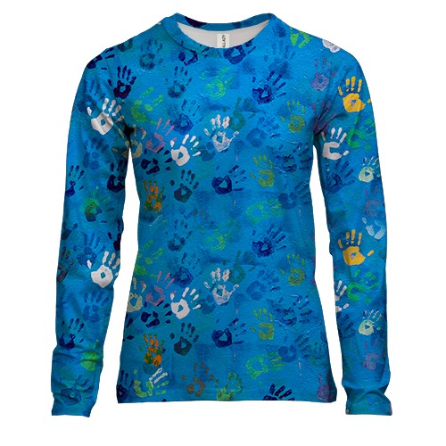 Женский 3D лонгслив с отпечатками ладоней