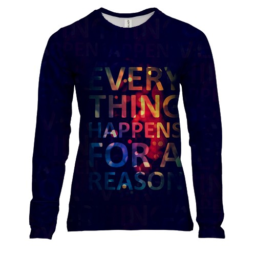 Жіночий 3D лонгслів Every things happens for a reason