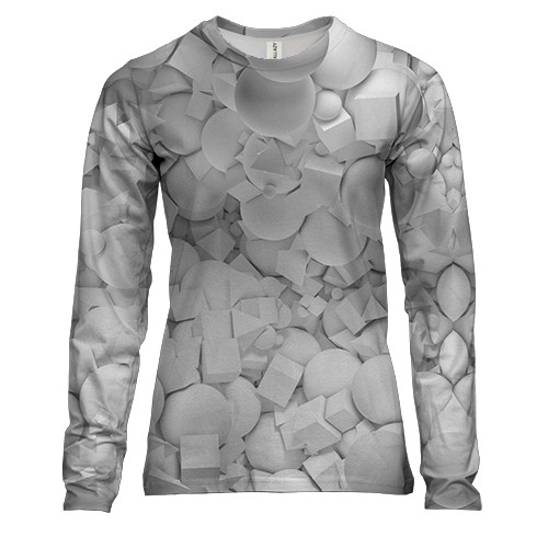 Женский 3D лонгслив Геометрические фигуры