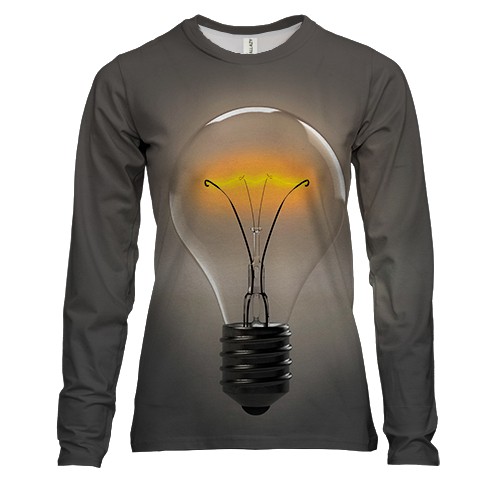 Женский 3D лонгслив Лампочка