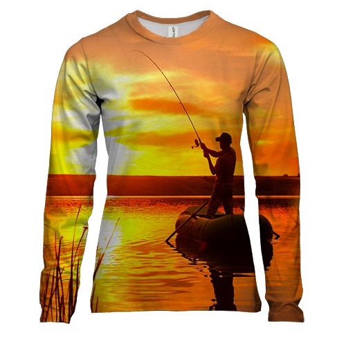 Жіночий 3D лонгслів Рибалка на рибалці