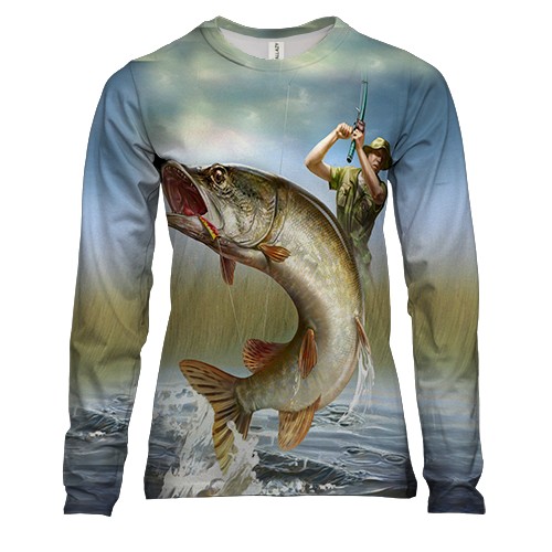 Женский 3D лонгслив Рыбак