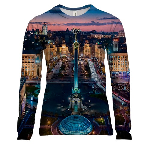 Женский 3D лонгслив Вечерний Киев