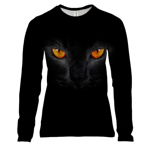 Жіночий 3D лонгслів з котячими очима