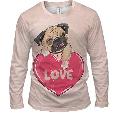 Чоловічий 3D лонгслів Love dog