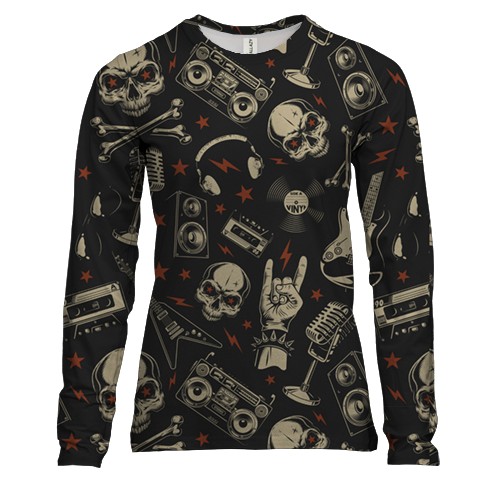 Женский 3D лонгслив "Rock Forever"