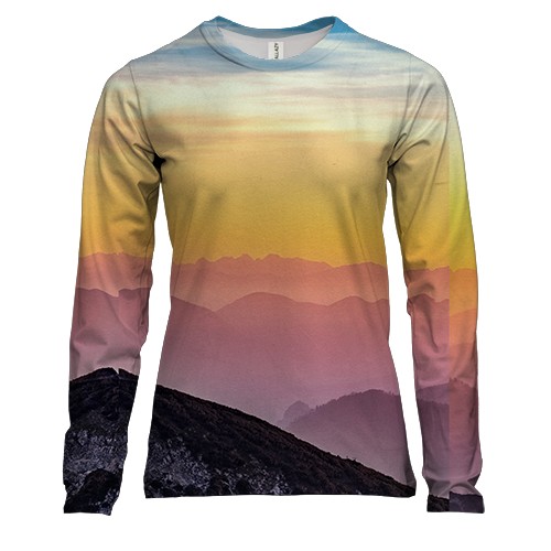 Женский 3D лонгслив Mountain landscape