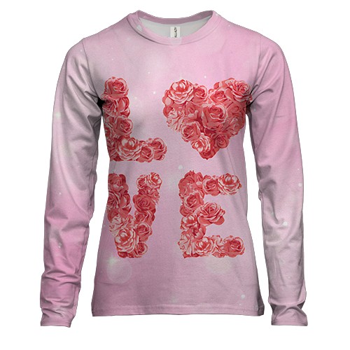 Жіночий 3D лонгслів Love троянди