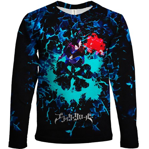 Детский 3D лонгслив Аста - Черный Клевер