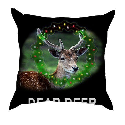 3D подушка з новорічним оленем "Dear Deer"
