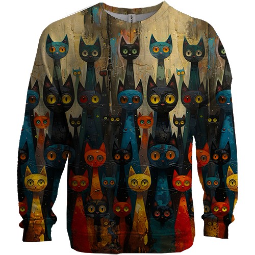 3D світшот зі стилізованими котами