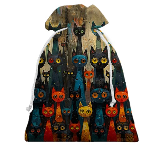 3D Подарунковий мішечок зі стилізованими котами