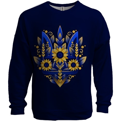 3D свитшот Герб Украины с подсолнухами (АРТ) 2