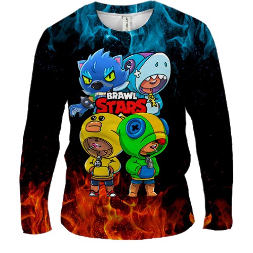 Мужской 3D лонгслив "Brawl Stars" Fire