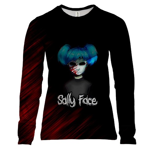 Жіночий 3D лонгслів Саллі у закривавленій масці - SALLY FACE