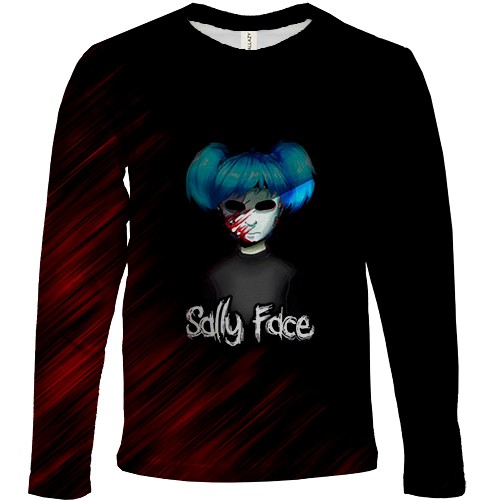 Детский 3D лонгслив Салли в окровавленной маске - SALLY FACE
