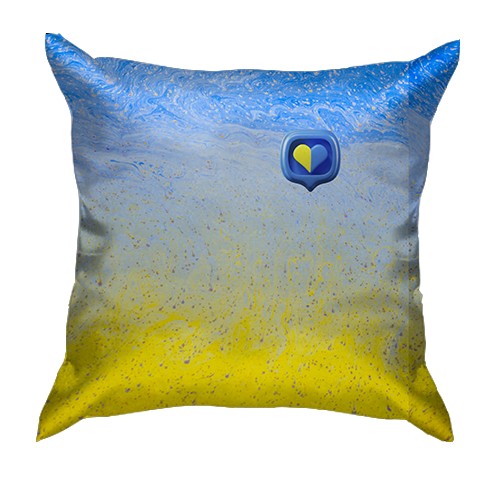 3D подушка "Абстрактні хвилі в кольорах прапора"
