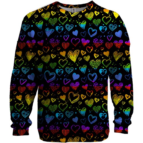 3D свитшот Сердца радуга 2
