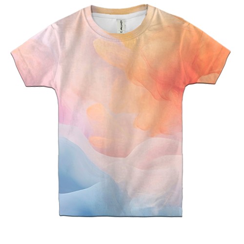 Детская 3D футболка с цветным дымом