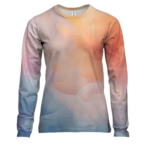 Жіночий 3D лонгслів з кольоровим димом