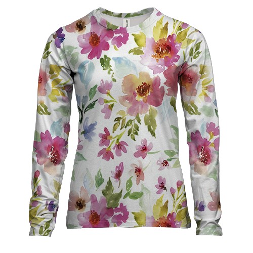 Женский 3D лонгслив с акварельными цветами
