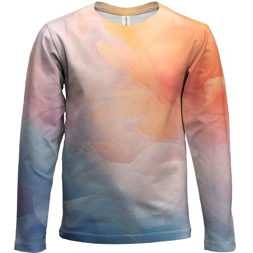 Детский 3D лонгслив с цветным дымом