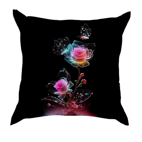 3D подушка з казковою трояндою