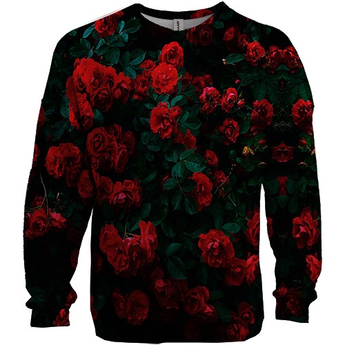 3D свитшот с кустом роз