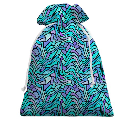 3D Подарочный мешочек с волнистым голубым витражом