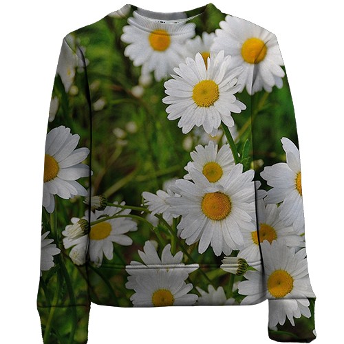 Дитячий 3D світшот з квітами ромашками