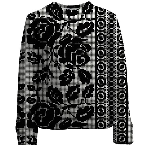 Дитячий 3D світшот з чорної вишиванкою та квітами