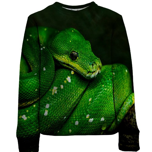 Дитячий 3D світшот із зеленою змією