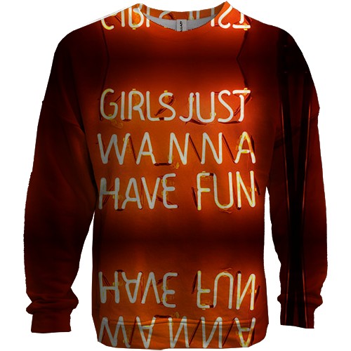 3D світшот girls just wanna have fun