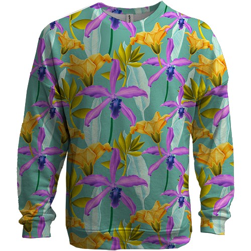 3D свитшот с желтыми цветами