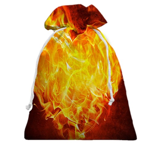 3D Подарочный мешочек с огненным сердцем