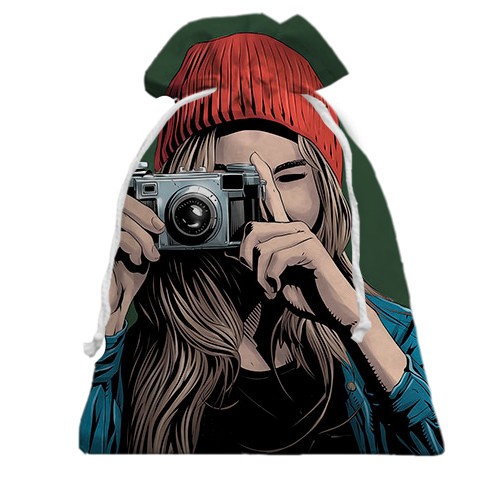 3D Подарочный мешочек с девушкой фотографом
