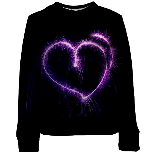 Детский 3D свитшот с сердцем из фейерверка