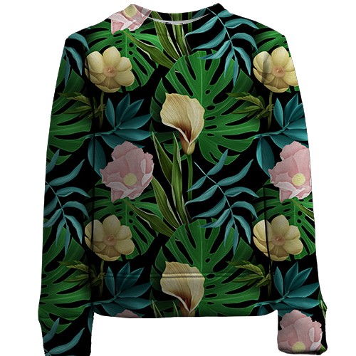 Детский 3D свитшот с цветами и листьями