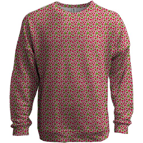 3D свитшот с клубничной текстурой