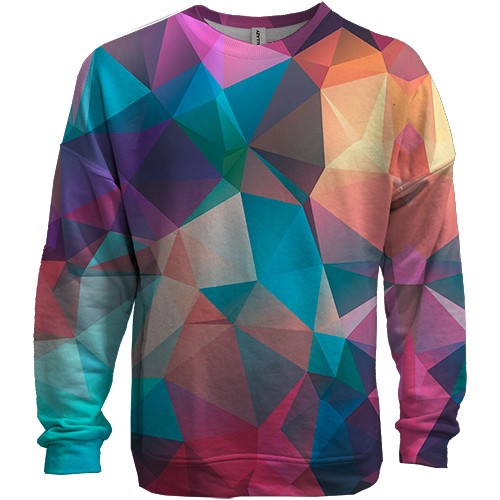 3D світшот з різнокольоровими полгонами