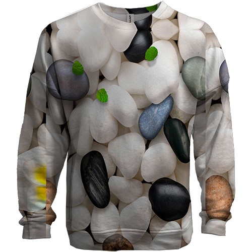 3D свитшот с белой галькой