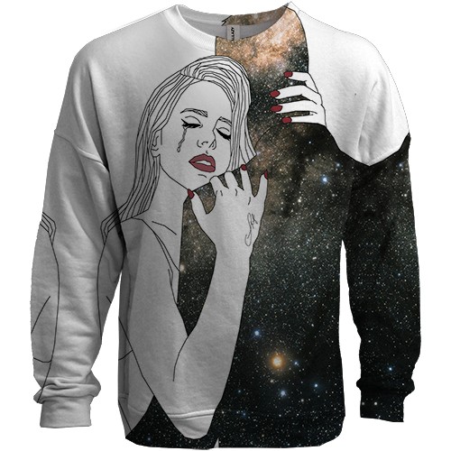 3D свитшот девушка обнимает космос