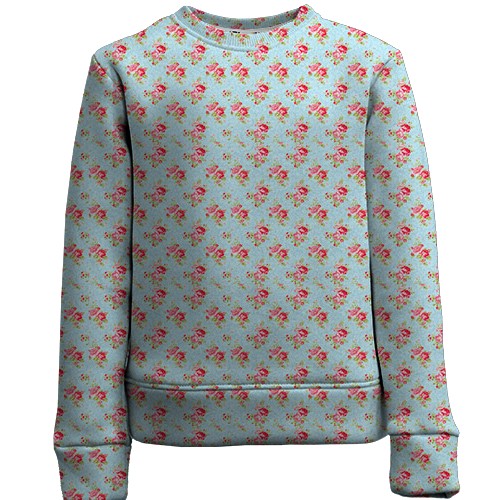 Детский 3D свитшот с цветочными обоями