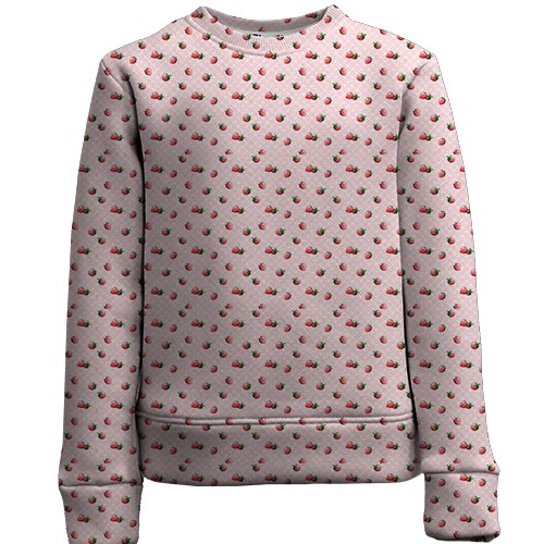 Детский 3D свитшот с клубничными обоями