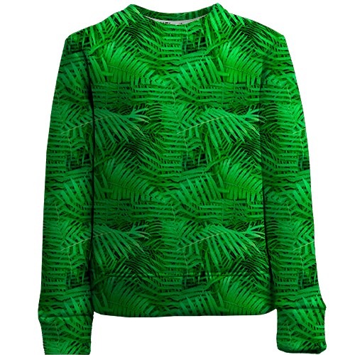 Детский 3D свитшот с  листьями папоротника