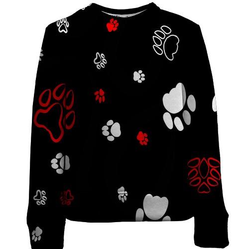 Детский 3D свитшот со следами животных